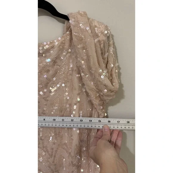 lillie rubin beaded dress 1980s Lillie Rubin Gold Gown - L